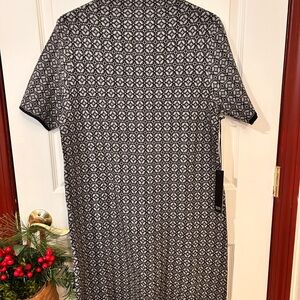 Nicole MillerElegant Black and White Patterned Knit Dress